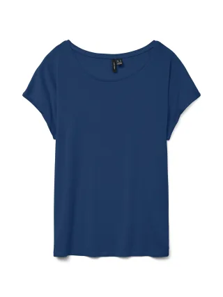 VERO MODA - VMAVA PLAIN SS TOP JRS NOOS Navy Peony - Gr. - L