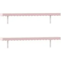 en.casa Kinderregal, Set 2-tlg., »Vestnes« Wellendesign 80 x 17 x 4 cm Cotton Candy