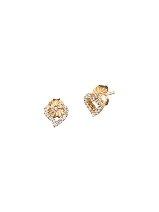 Julie Julsen Ohrstecker 925/- Sterling Silber vergoldet Herz mit Zirkonia