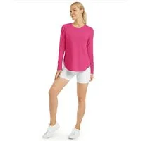 G4Free Langarmshirt Damen Langarmshirt UPF 50+ Atmungsaktiv Trainingsshirt UPF 50+ UV-Schutz,Schnelltrocknend,Atmungsaktiv, Hohe Seitenschlitze