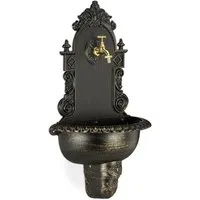relaxdays Gartenbrunnen XL Wandbrunnen antik, Bronze