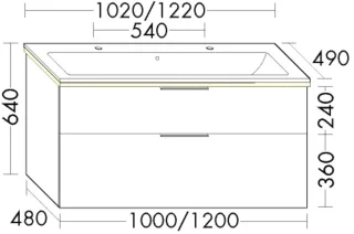 Burgbad Keramik-Waschtisch+Waschtischunterschrank Eqio Eiche Dekor Cashmere/Alpinweiss SHBW102F3180C0001