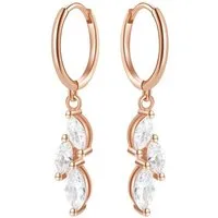 Hey Happiness Paar Ohrhänger Tropfen Kristalle, Damen Silber Ohrringe, Silber 925 Creolen Zirkonia Anhänger, Brautschmuck