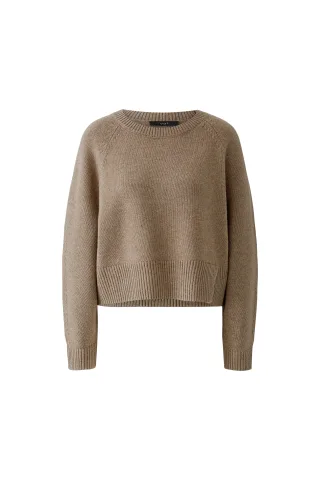Oui - Pullover Taupe Melange - Gr. - 36