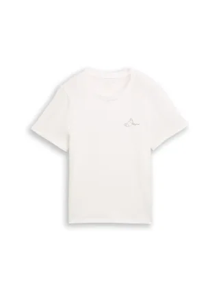 Tom Tailor - T-Shirt mit Print whisper white - Gr. - XXL