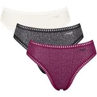 sloggi Slip GO Crush (3er Pack) mit Spitzendetails, Multipack, hoher Beinausschnitt