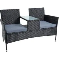 ESTEXO Sitzgruppe Polyrattan Gartenbank Rattan Sitzbank 2-Sitzer Gartenmöbel Balkonmöb