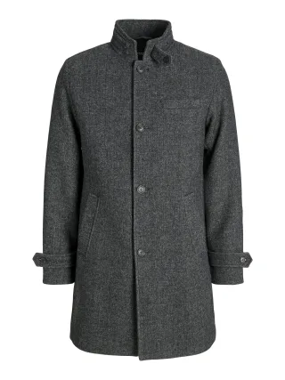 JACK&JONES - JJEMELTON WOOL BLEND COAT SN grey melange - Gr. - M
