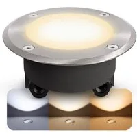 SSC-LUXon LED Gartenstrahler Bodenstrahler VISKOS IP67 LED 5W drei Lichtfarben austauschbares Glas, Neutralweiß, Warmweiß, Tageslichtweiß