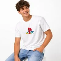 Playstation Print-Shirt PlayStation T-Shirt Weiß Kinder & Herren Original Lizenz Baumwolle Kinder + Jugendliche PS T-Shirt Gaming