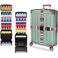 Agger Koffergurt 2 Stück kofferband auffällig,koffergurt mit zahlenschloss, (Einstellbar kofferband Gurt,koffergurt kreuzgurt,Luggage Strap), Für 20-28-Zoll-Koffer