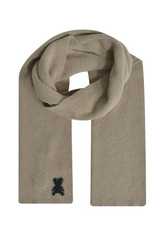 Milano Italy - Knitted scarf with intarsia mink - Gr. - One Size