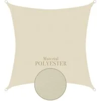 anndora Sonnensegel 4x4 m quadratischer Sonnenschutz 100% Polyester beige, wasserabweisender Stoff