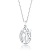 Elli Kette mit Anhänger Kreuz Marienbild Glaube Religion 925 Silber