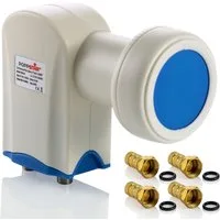 Poppstar Universal-Twin-LNB (Twin LNB 2-Fach mit 4x F-Stecker (digital, 4K, Full HD, 4k UHD, 3D TV)