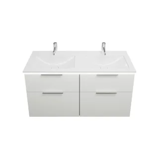 Burgbad Mineralguss Waschtisch-Set Eqio Weiß Matt/Alpinweiss, SEZG122F6014C0001 SEZG122F6014C0001
