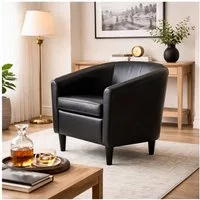 HTI-Living Cocktailsessel Clubsessel Cadogan Kunstleder Schwarz (Stück, 1-St., 1 Sessel)