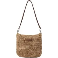 Agger Umhängetasche Stroh Handtasche Damen, Böhmische Strandtasche, Schultertasche, Strohtasche Damen Basttasche für Reisen Strand