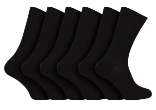 100% ägyptische Baumwolle Socken für Männer | 6 Paar | gerippte nahtlose schwarze Socken in 3 Größen erhältlich - Schwarz