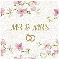 HOME FASHION Papierserviette 20 Servietten Wedding Day 33x33cm, (20 St)