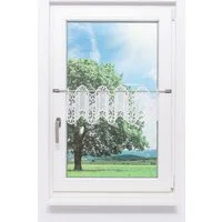 Plauener Spitze® Scheibengardine Ginkgoblätter (1 St), transparent, HxB 26x44.3cm