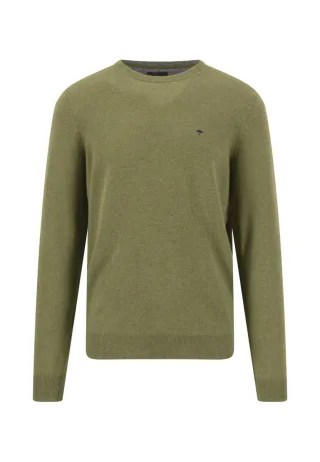 Fynch Hatton - Strickpullover mit Rundhals grün - Gr. - M