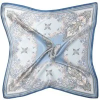 MayTree Seidentuch quadratisch Kaleidoskop 53x53 blau, (Stück), 100% Seide