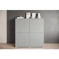 OTTO home Highboard Kenia, moderne grifflose Hochkommode mit 4 Türen, Breite 120 cm (1 St), Push-to-Open-Fronten, höhenverstellbaren Einlegeböden