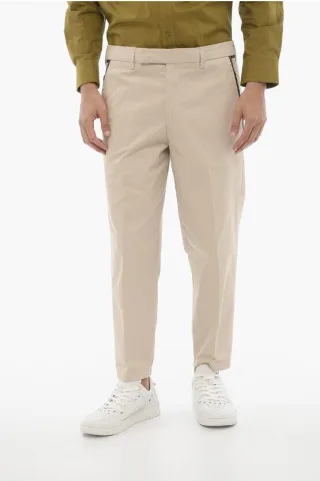 Regular Fit Slim Fit Hose mit Gürtelschlaufen in Beige