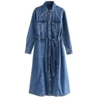 Next Midikleid Maxihemdkleid aus Denim für die vollere Brust (1-tlg)