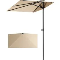 PHI VILLA Sonnenschirm, LxB: 250x130 cm, Halber Regenschirm Höhenverstellbar mit Klemme, Balkonschirm Windfest Stabil zum Mitnehmen