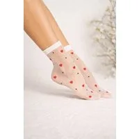 Lycille Feinsocken Transparente Herz Socken – Stylische Damen Söckchen mit Herzmuster
