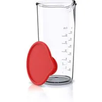 Arendo Messbecher mit Deckel, 600ml, 20 Unzen, Klarsichtbecher, Mixbecher aus Kunststoff, Kunststoff, ideal für elektrische Handmixer, Stabmixer & Handrührer