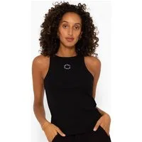SASSYCLASSY Tanktop Tank Top mit Sassyclassy Stickerei Geripptes Top mit Stickerei und Rundhalsausschnitt