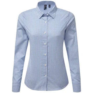 Premier - "Maxton" Hemd für Damen Langärmlig (Helles Marineblau/Weiß)