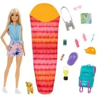 Mattel® Handpuppe Barbie ''It takes two! Camping'' Spielset mit Malibu Puppe, Hündchen u