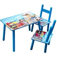 HTI-Line Kindersitzgruppe Kindertischgruppe Feuerwehr, (Set, 3-tlg., 1 Tisch, 2 Stühle), Kindertisch Kinderstuhl Kindermöbel