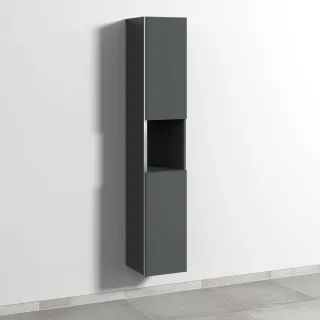 Sanipa 3way Hochschrank mit 2 Türen und 1 offenem Fach, Anthrazit-Matt BR11322