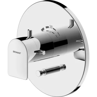 Bravat Milano Fertigset für Wannenfüll- u. Brausethermostat 3564072 Unterputz, Thermostat, chrom