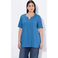 Ulla Popken T-Shirt T-Shirt A-Linie Tunika-Ausschnitt Halbarm