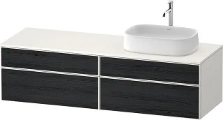 Duravit Zencha Konsolenwaschtischunterbau wandhängend Eiche Schwarz & Weiß Matt & Supermatt 1600x550 ZE4824R16840000