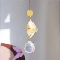 Karmandala Fensterdekoration Sonnenfänger mit Kristall Regenbogen Lichtspiel, echte Edelsteine, spirituelle Boho Deko