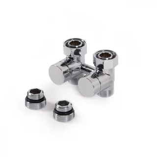 Terma Absperr-Verbunddurchgangsventil 50mm SC GW 3/4" (GZ 1/2")-GZ M22x1,5 , TGEOCR002, Chrom TGEOCR002