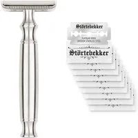 Störtebekker Rasierhobel 'Rostock' - mit extra schwerem Griff für optimale Handhabung, 1-tlg., inkl. 10 Klingen, Nassrasierer Set in Premium-Qualität, Geschenkidee