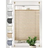 Sonello Plissee crush Klemmfix ohne Bohren, blickdicht, Klemmfix, verspannt, 30cm x 100cm Cappucino Faltrollo, Easyfix, Blickdicht, Lichtschutz Sonnenschutzrollo verspannt, Jalousie Rollo für Fenster & Tür, einfache Montage, in verschiedenen Farben u