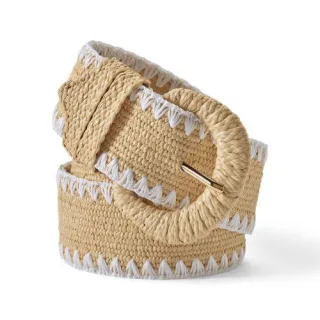 Raffia-Gürtel, Damen,  Weiß, by Lands' End