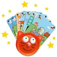 DJECO Spiel Kartenhalter Spielkartenhalter Katzendesign Kinder