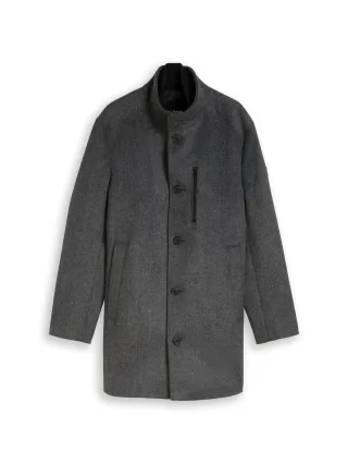Tom Tailor - 2-in-1 Wollmantel mit abnehmbarem Einsatz dark grey black herringbone - Gr. - XXXL