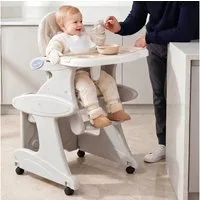 oyajia Kinderstuhl 3 in 1 Babystuhl Kinderstuhl Stuhl mit Spieltisch (Kinderhochstuhl wandelbar zu Lerntisch mit Kinderstuhl), einstellbarer Winkel, abnehmbar, mit Räder