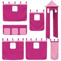 vidaXL Bett Vorhänge für Hochbett mit Turm Rosa Polyester